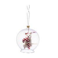 Steiff Muis Candy Cane in glazen bal ornament 006296