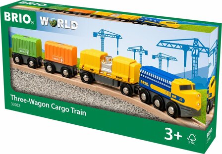 BRIO World - Vrachttrein met drie wagons