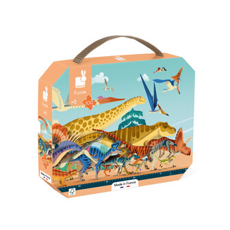 Janod Dino &ndash; Puzzel Panorama Dino 100 stukjes