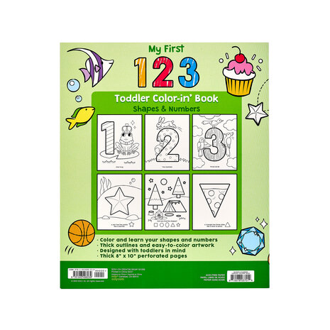 Ooly &ndash; Toddler Color-In&rsquo; Book &ndash; 123 Shapes & Numbers