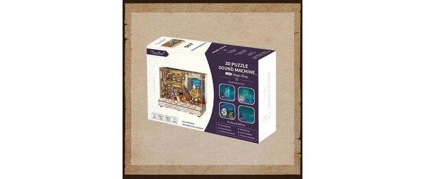 DIY 3D Houten Puzzel met 6 verschillende geluidseffecten, Miniature House Magic Shop