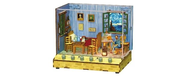 DIY 3D Houten Puzzel met 6 verschillende geluidseffecten, Miniature House Vincent&rsquo;s Bedroom