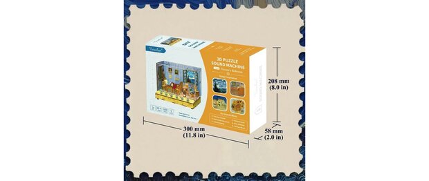 DIY 3D Houten Puzzel met 6 verschillende geluidseffecten, Miniature House Vincent&rsquo;s Bedroom