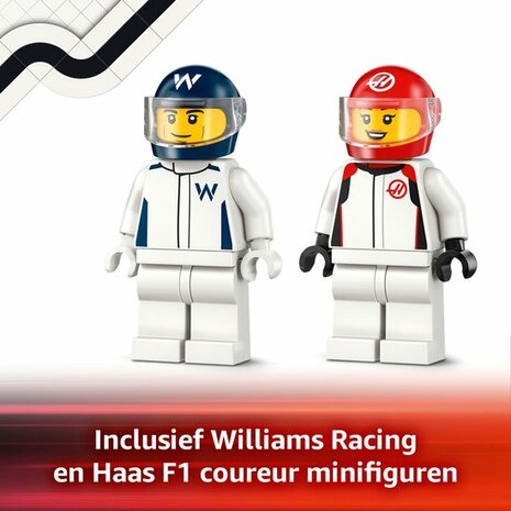 Lego City F1&reg; Williams Racing en Haas F1&reg; racewagens