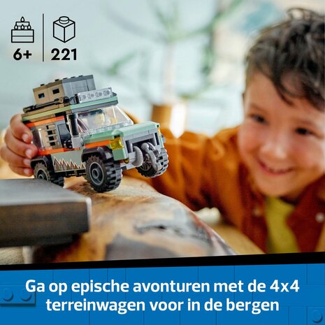 Lego City 4x4 terreinwagen voor in de bergen