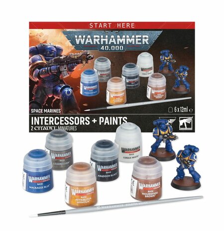 Warhamme 40,000 Space Marines: Intercessors + Paints
